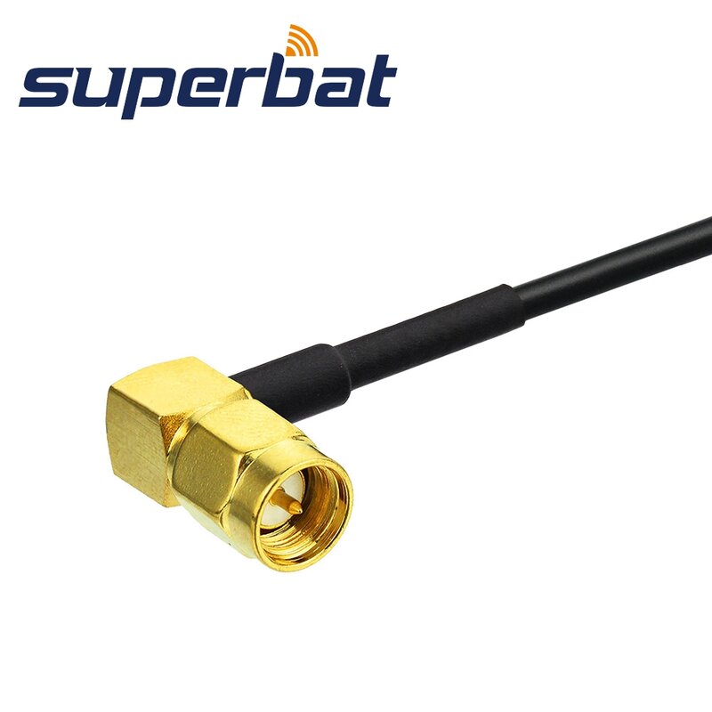 Superbat SMA BulkHead żeński na SMA kątowy męski kabel pigtailowy RG174 5cm kabel podajnika antenowego