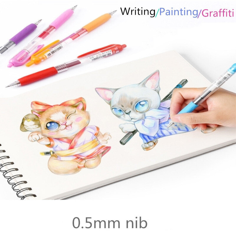 Climemo długopis długopisy szkolne materiały biurowe Kawaii naciśnij w stylu 0.5mm Multicolor długopis żelowy śliczne biurowe pisanie sklep