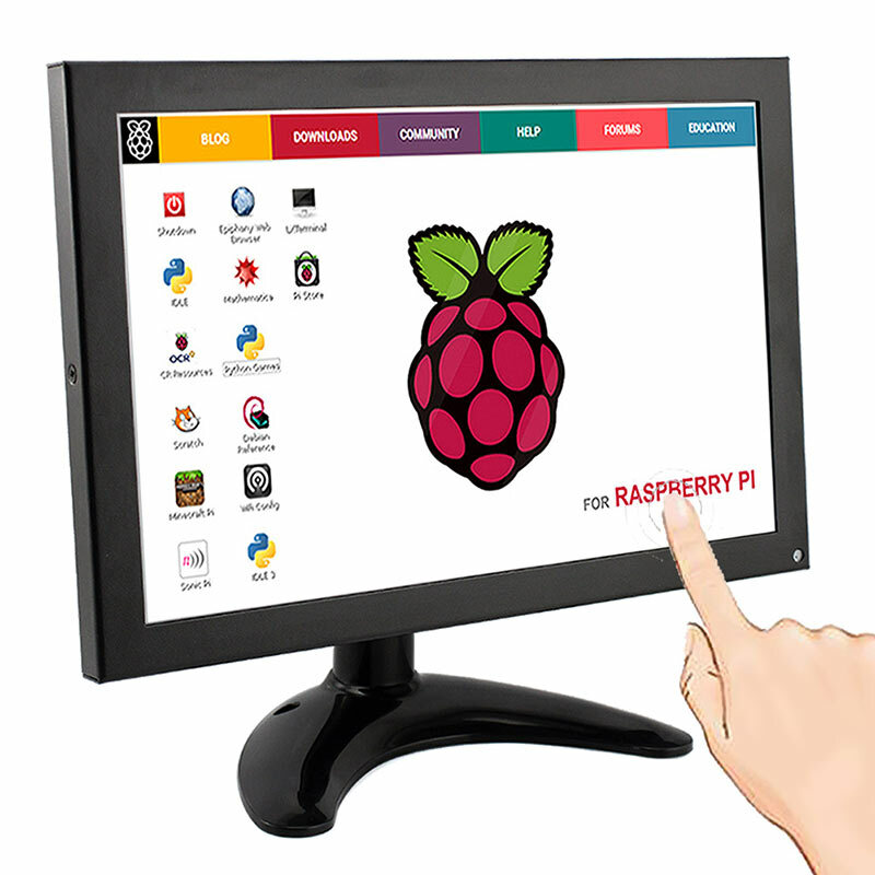 Elecrow raspberry pi touchscreen 10.1 Polegada display ips lcd 1280x800 monitor hd completo tft vga lcd embutido alto-falante tela do portátil