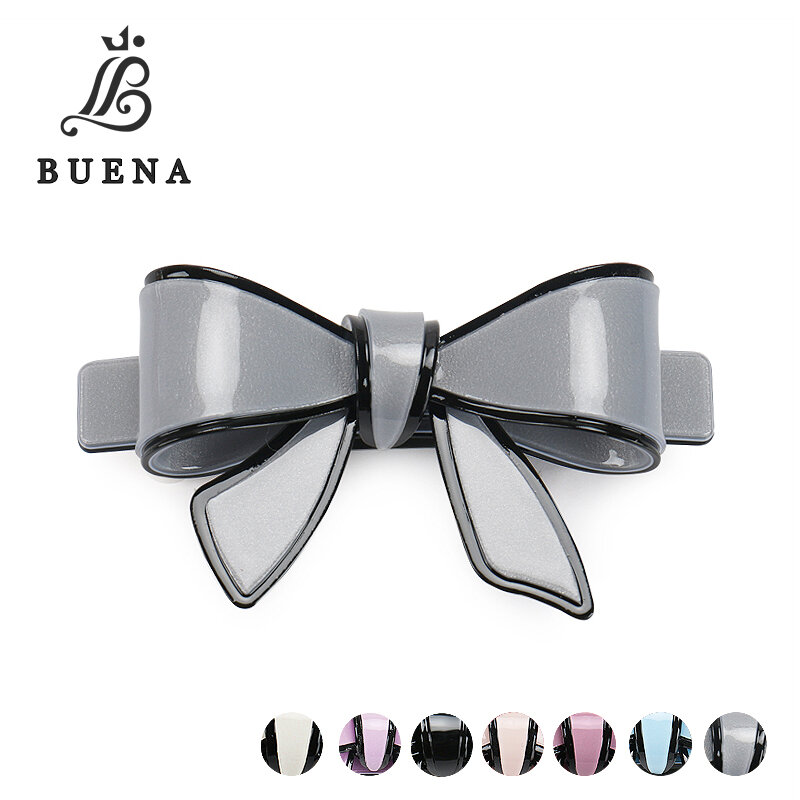 Buena Small Hair Clips Adorned With A Tenderly Bow And A Border Hair Accessories For Women Fashion Girl's Hair Barrette