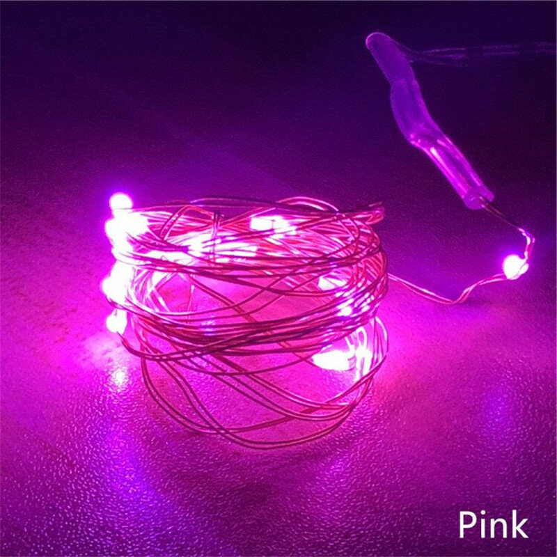 Led luz de fadas 2m 20 string luz fio cobre à prova dwaterproof água alimentado por bateria cr2032 para guirlanda decoração do casamento natal