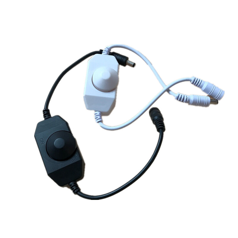 Controlador de ajuste de brillo de interruptor de atenuación LED para tira de luz de un solo Color, CC de 12V, 24V, negro/blanco, 3528, 5050, 5730