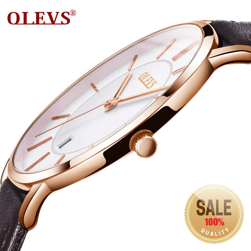 OLEVS męskie zegarki Top marka luksusowy męski zegarek sportowy wodoodporny 30m ultracienki zegarek kwarcowy data zegar męskie skórzane zegarki