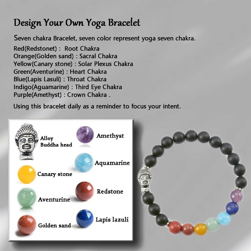 Naranja piedra ajustable cuerda Yoga Rosa cuentas pulsera Chakra para dama amor salud suerte Couole suave