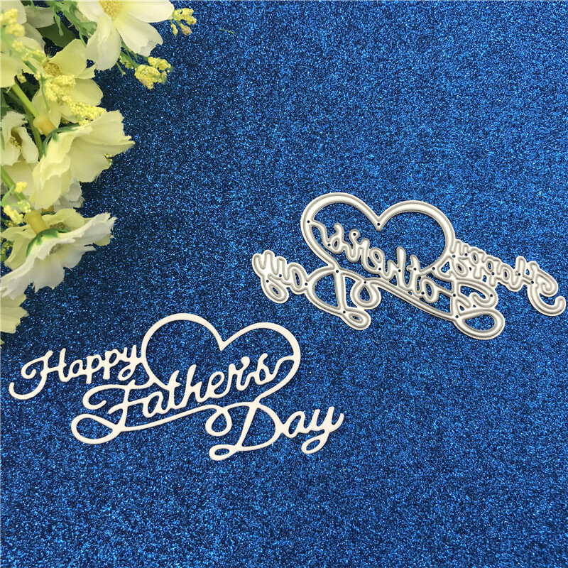 Metal CuttingDies Happy Father Day Greeting Stencils for DIY Scrapbooking DIY Paper Cards Photo Album Decorative