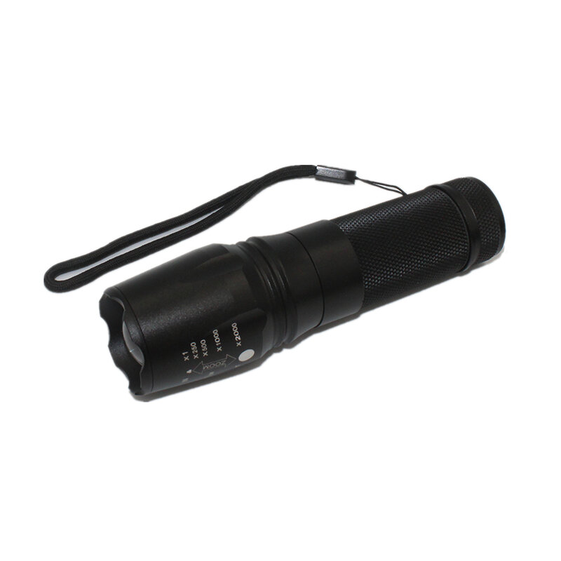 Lanterna tática led t6, tocha com zoom, aaa/18650/26650, bateria, com ajuste de foco, lâmpada, área externa
