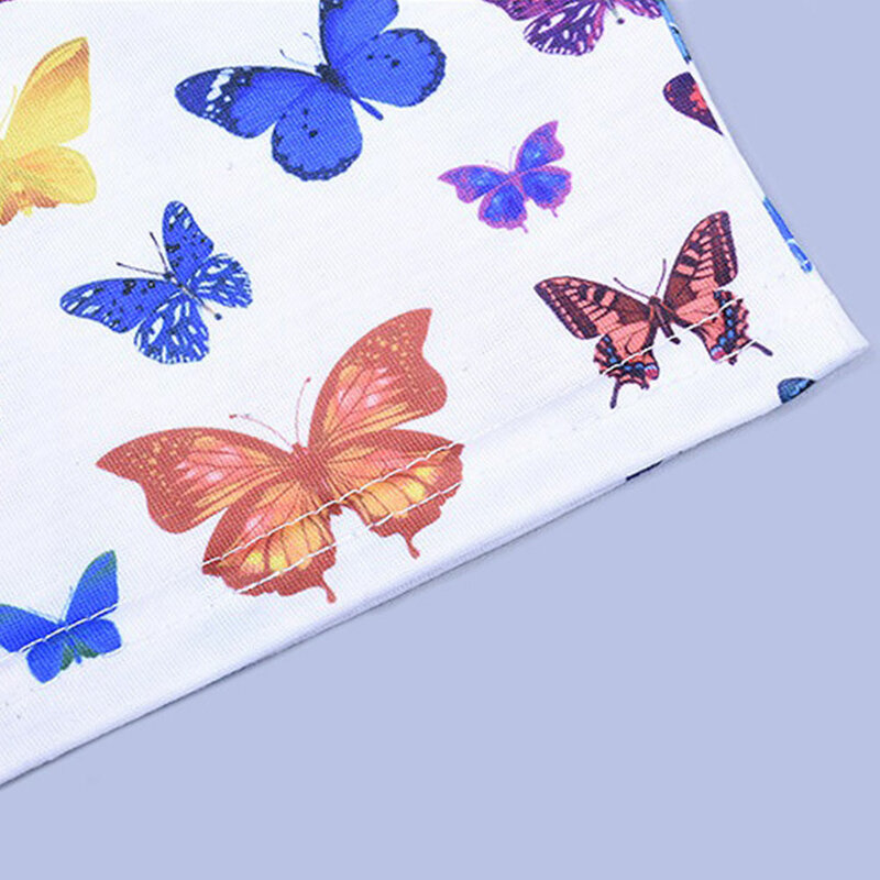 Woman Wrapped Soft Tube Top Slim Sexy Print Butterfly Fashion Summer Polyester Elastic Tops