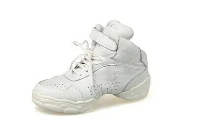 Skórzane nowoczesne męskie buty białe cztery kwadratowe buty do tańca Fitness buty jazzowe męskie sportowe trampki dziecięce buty do tańca Sneaker