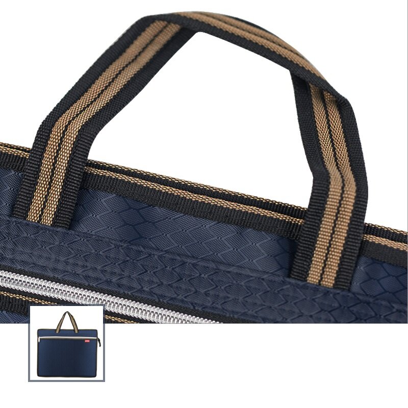 Portable A4 file bag zipper multi-layer business men women handbag briefcase canvas office conference bag Increase size