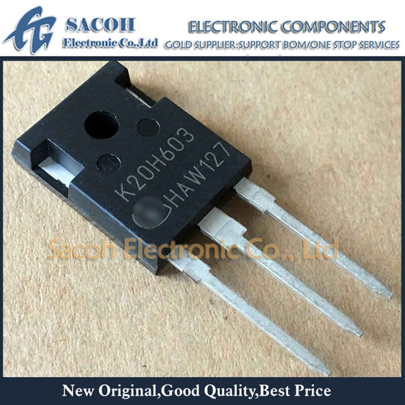 Transistor IGBT de puissance, IKW20N60H3, K20H603, ou IGW20N60H3, G20H603, 20N60, TO-247, 20A, 600V, nouveau, original, lot de 10 pièces