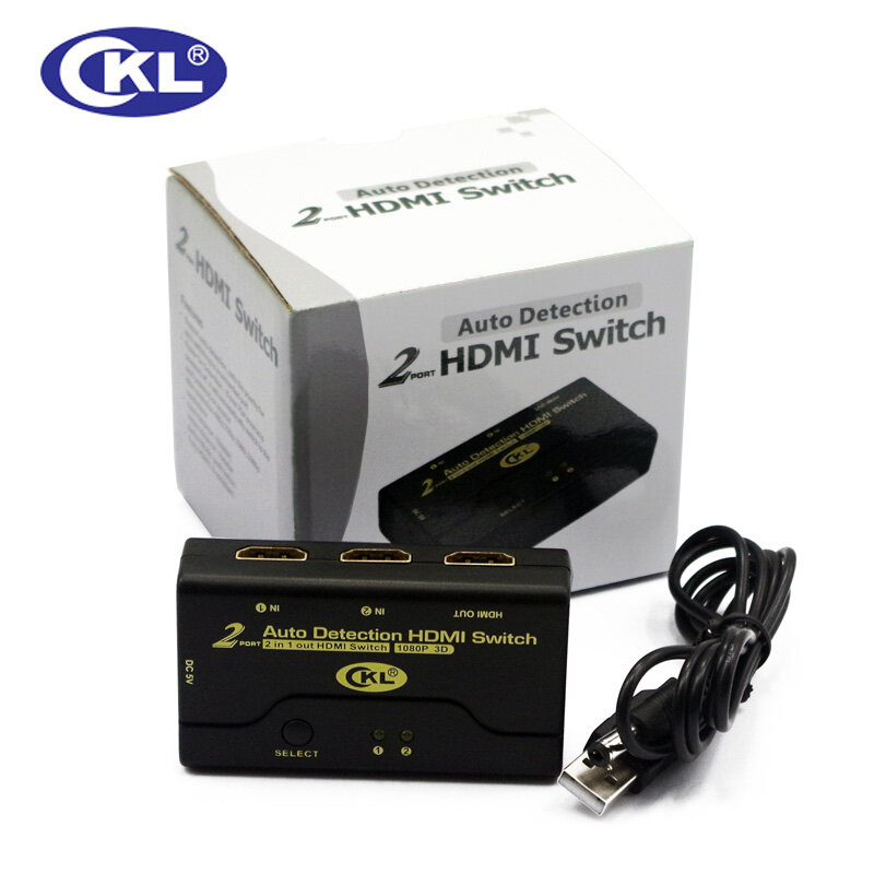 CKL 2 ميناء Auto HDMI التبديل 1080P 3D 1 رصد 2 أجهزة الكمبيوتر 2 في 1 خارج HDMI الجلاد (CKL-21M)