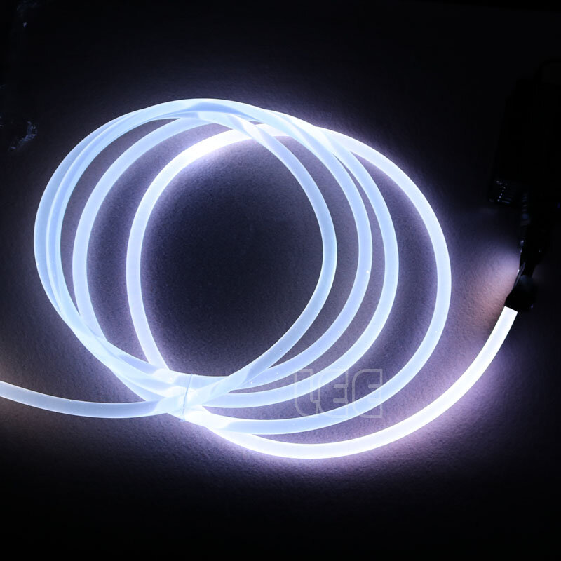 Luzes da noite 1.5mm ~ 8mm do carro do cabo da fibra ótica do cabo claro transparente da fibra ótica do fulgor do lado 5mx para o cabo claro decorativo casa