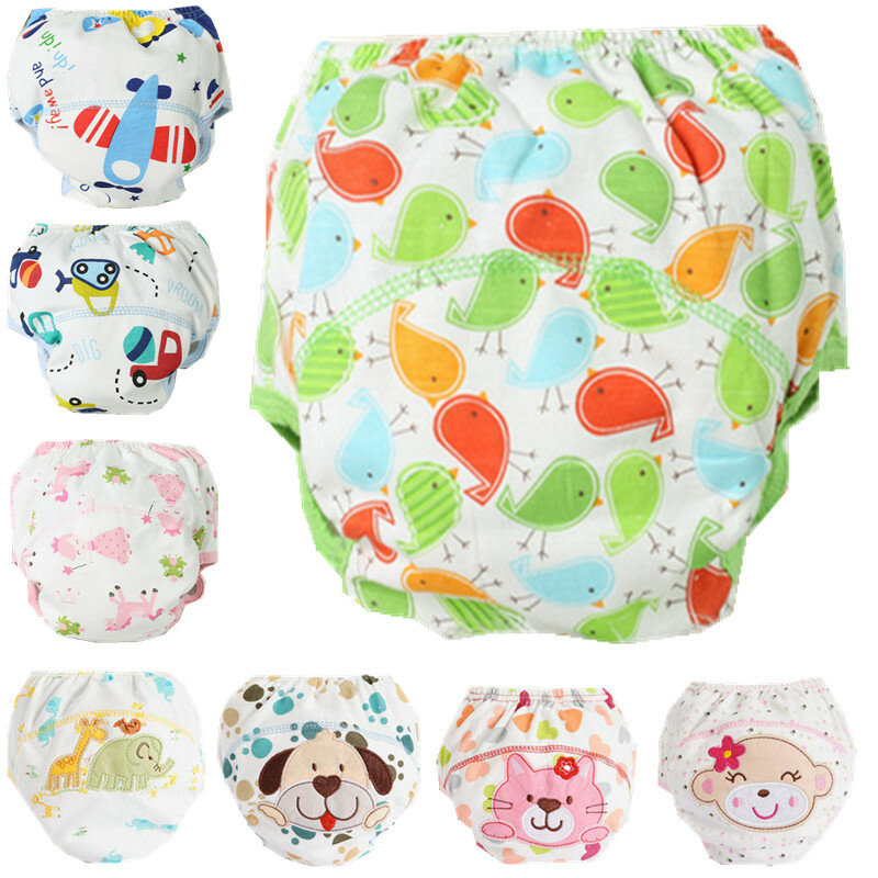 1Pcs Cute Baby Diapers Reusable Nappies Cloth Diaper Washable Infants Children Baby Cotton Training Pants Panties Nappy Changing