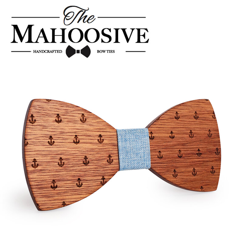MAHOOSIVE klasyczne drewniane muszki drewniane motylkowe muszki Gravatas Cravat