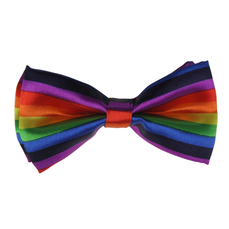 Наборы галстуков с разноцветными регулируемыми радужными принтами и бантиками для мальчиков, новинка 2019