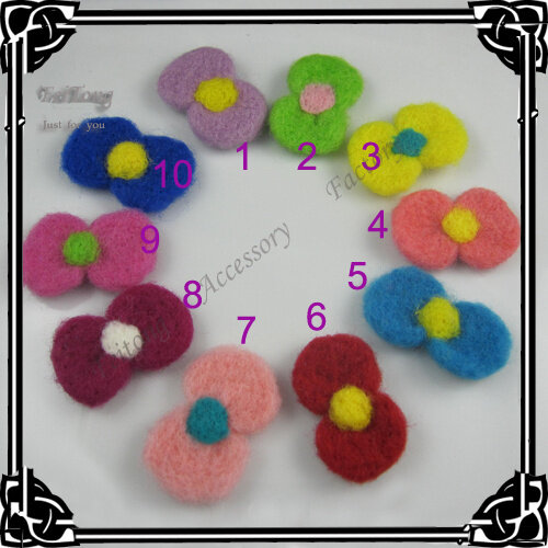 Fashion  wool  felt bows  36pcs/lot 10 colors for your choice  Free shipping