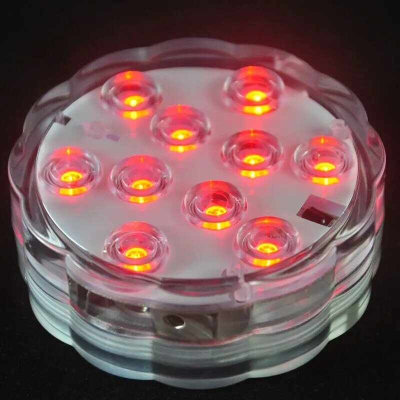 Baterai LED Grosir! LED Multicolor Submersible Tahan Air Pesta Pernikahan Bunga-bunga Vas Dasar Cahaya Terang Lampu Remote Control