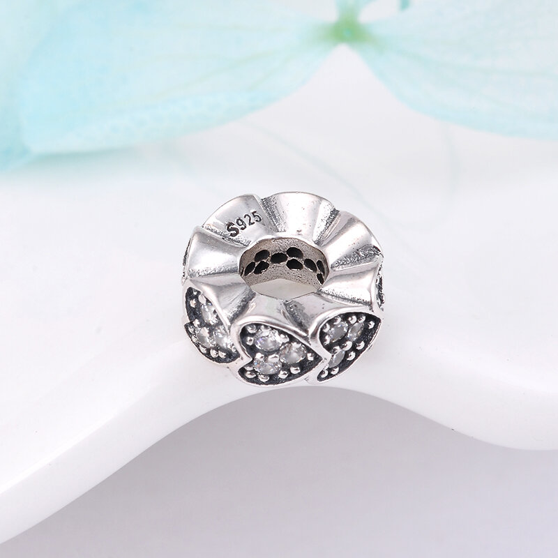 100% Authentic 925 Prata Esterlina encantos forma redonda Espaçadores contas para fazer jóias Fit Pandora Original Charm Bracelet 2018