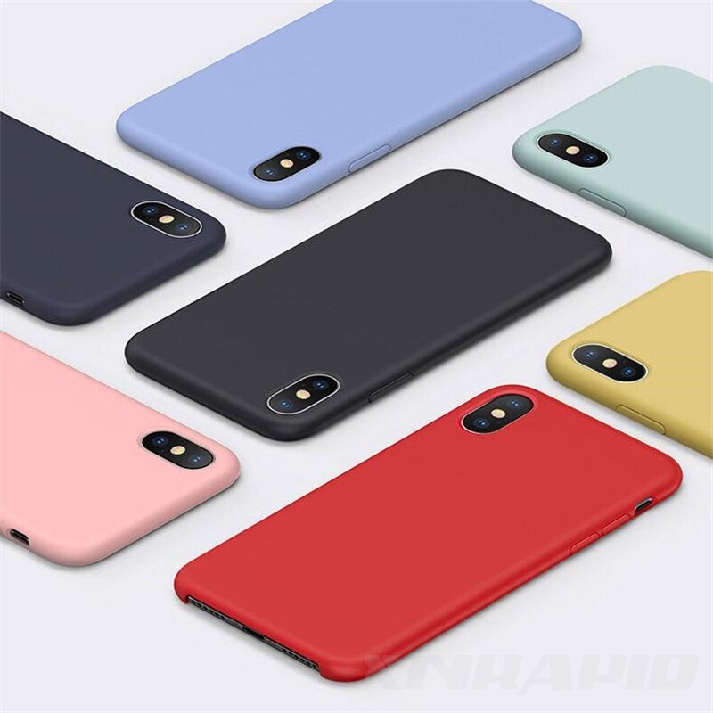 Silicone Case For iphone X XS Max XR With Retail Box Original Case For iPhone 7 Plus 8 6 6s Plus Case 5 5s SE Phone Covers