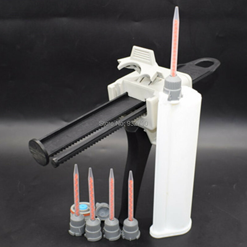 75ml 10:1 pistola selante aplicador de calafetagem dispensador esparadrapos dispensador + 5 peças misturador estático bico de mistura 75ml cartucho