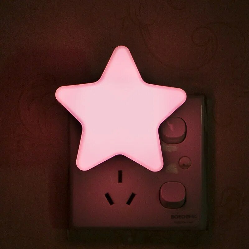 JXSFLYE Star Night Light Plug-in Wall Lamp Home Lighting Socket Lamp Children's Room Decoration EU/US Plug Light Control
