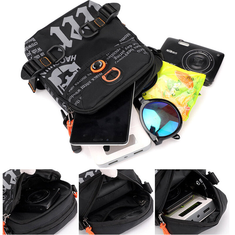 Сумка-мессенджер XA18C многофункциональная, водонепроницаемая поясная сумочка через плечо с надписью и граффити, забавная сумка для наушнико...