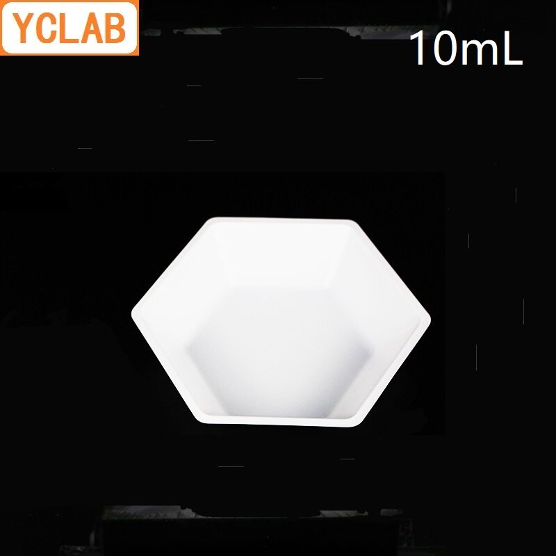 Yclab AsOnE 10 Ml Berat Piring Plastik PS Perahu Hexagon Piring Polystyrene Antistatik Laboratorium Kimia Peralatan