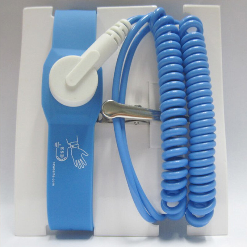 PU Gelang Antistatik Esd Silika gel Wrist strap Discharge Kabel kawat Klip untuk Listrik IC PLCC kerja Gratis pengiriman