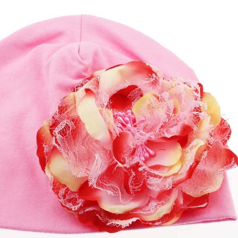 Bebé sombrero recién nacido de algodón de niña Beanie Cap de flor de peonía bebé primavera sombrero niños de venta al por menor de SW057