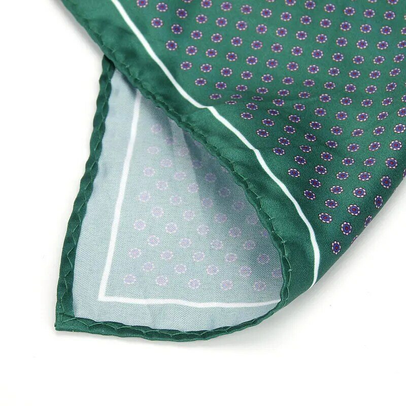 Luxury Men's Handkerchief Vintage Dot Printed Pocket Square Soft Silk Hankies Wedding Party Business Hanky Chest Towel Gifts