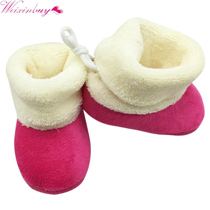 Autumn Winter Kids Baby Boys Girls Soft Plush Cute Booties Infant Anti Slip Snow Boots Warm Shoes First Walkers