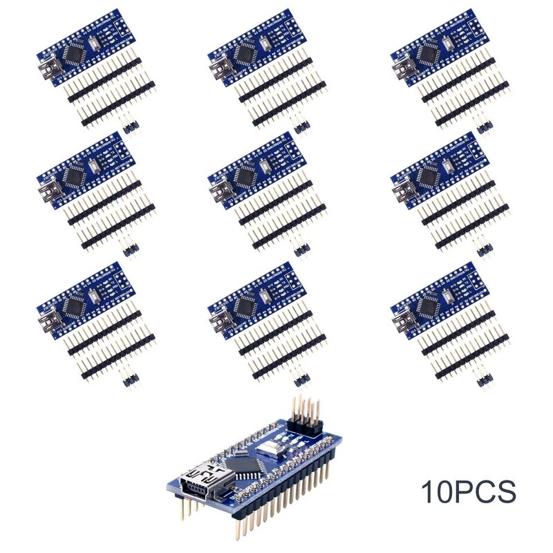 Mini nano v3.0 5v 16m módulo de placa de micro controlador para arduino com 10 peças