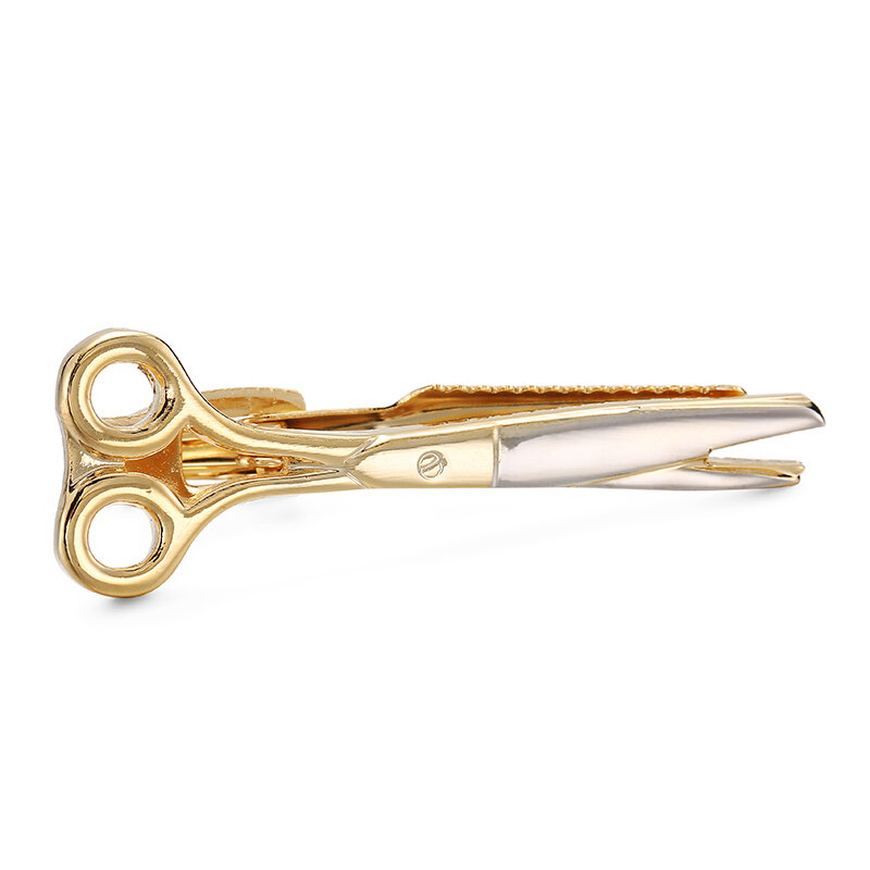 WN style simple styled tie clip fashion men's clothing accessories gold scissors tie clip