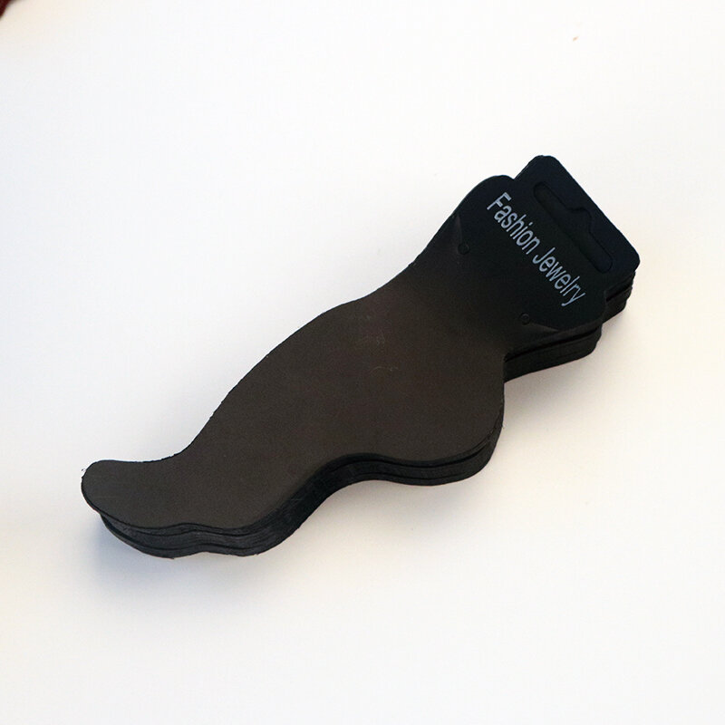Бесплатная доставка (100 шт./лот) 5x15,5 см черная пластиковая цепочка для ног, модный ножной браслет, висячий держатель, бирки для карт
