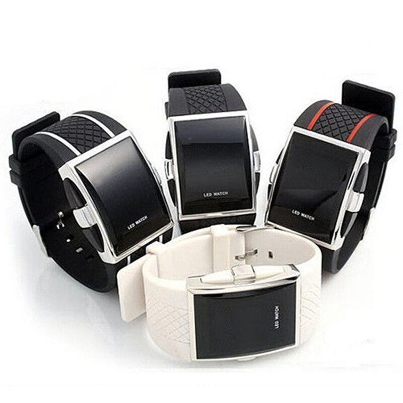 Reloj de pulsera deportivo Unisex con pantalla Digital LED, estuche cuadrado informal, regalo de moda