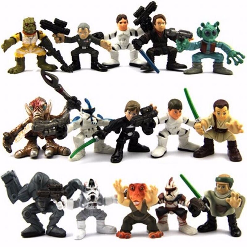 Lot Star Wars Galactic Heroes 2,5 zoll Yoda Leia Vader Chewbacca Stormtrooper Action Figure Boy Kid Spielzeug Geschenk Sammlung
