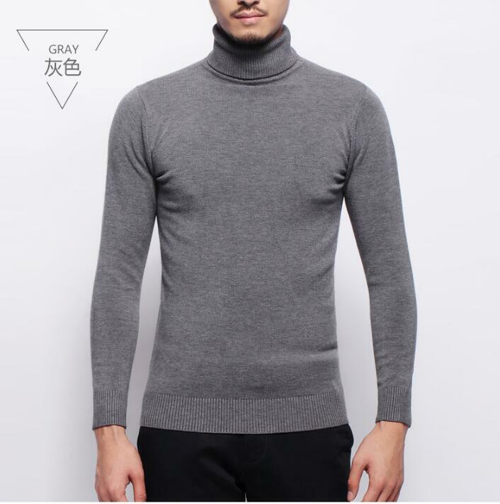 남성용 터틀넥 스웨터, 얇은 보터밍 패션, 겨울