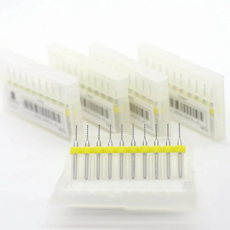 HANGXIN-Kit de brocas de grabado PCB de carburo de tungsteno, enrutador CNC, herramienta de corte de Metal, 0,5mm, 0,6mm, 0,7mm, 0,8mm, 50 unidades
