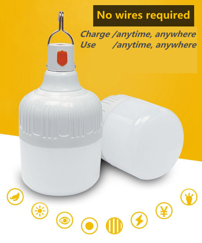 Lampu Darurat LED 3 Mode Lampu LED Baterai Dapat Diisi Ulang Lampu Led Kemah Luar Ruangan Rumah Lampu LED Ruang Keluarga Kamar Tidur