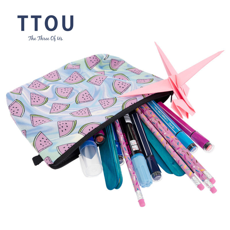 TTOU New Vintage Floral Printed Cosmetic Bag Women Makeup Bags Female Zipper Cosmetics Bag Portable Travel Make Up Pouch
