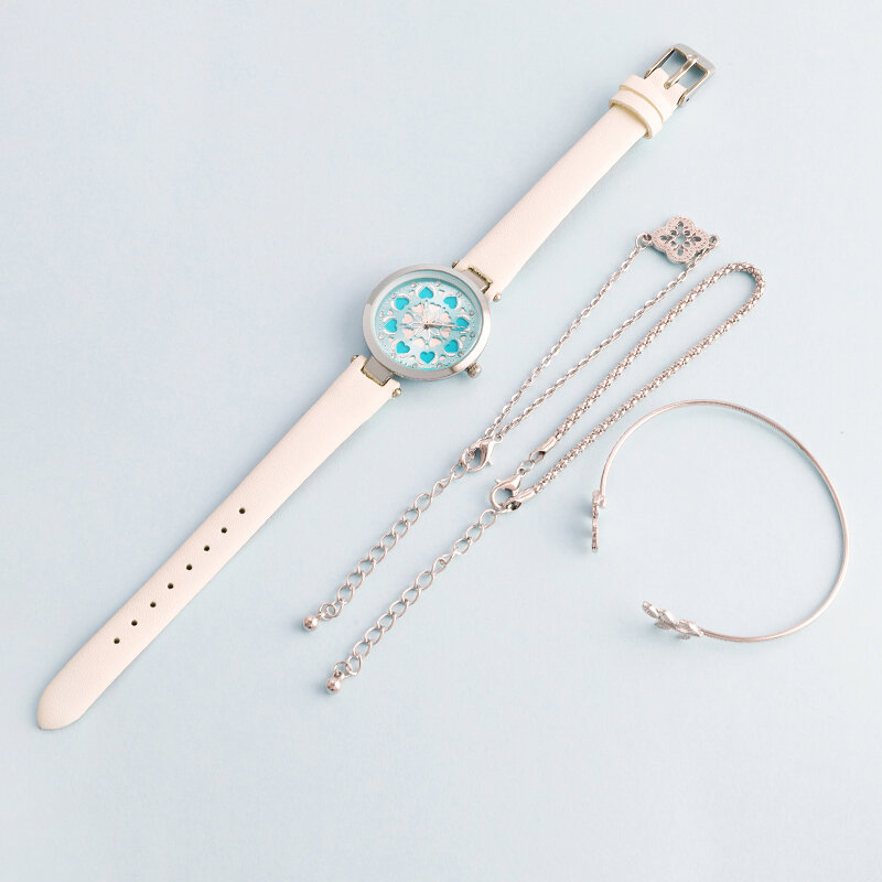Marca de luxo relógios femininos presente conjunto jóias personalidade romântico relógio pulso couro strass designer senhoras