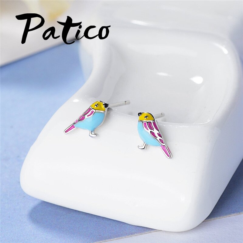 Women New Arrival Colorful Stud Earrings 925 Sterling Silver Fashion Wedding Engagement Party Jewelry Earrings For Girls