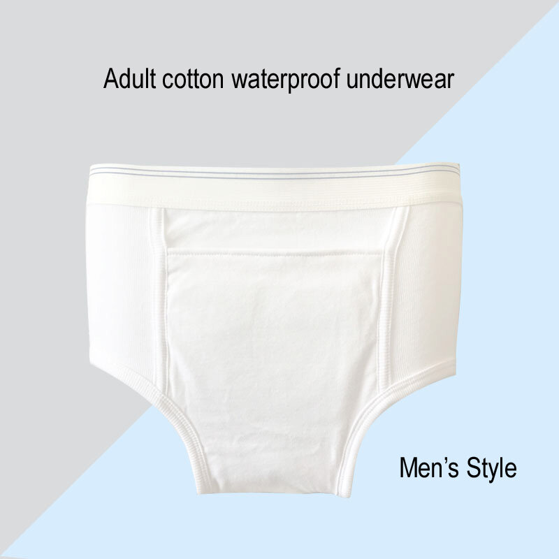 Pañales impermeables de algodón para adultos, pañales reutilizables para hombres y mujeres