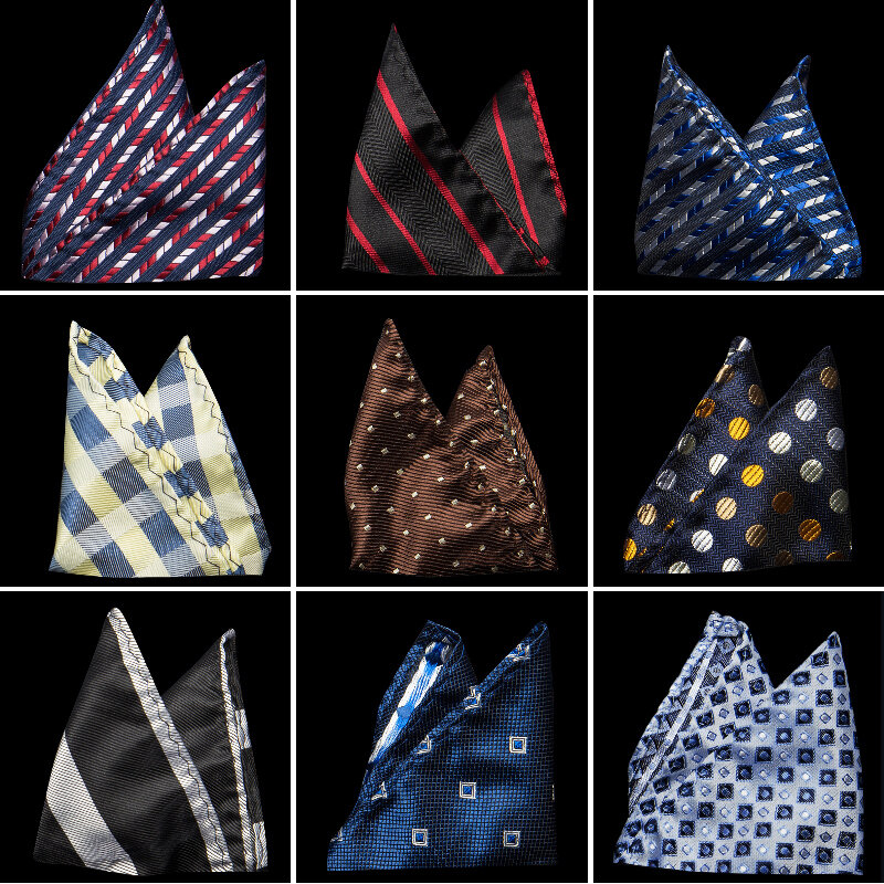 InjHankerchief-Mouchoirs vintage pour hommes, mouchoirs carrés de poche, mouchoirs rayés solides, chiffon de snot, 22x22 cm