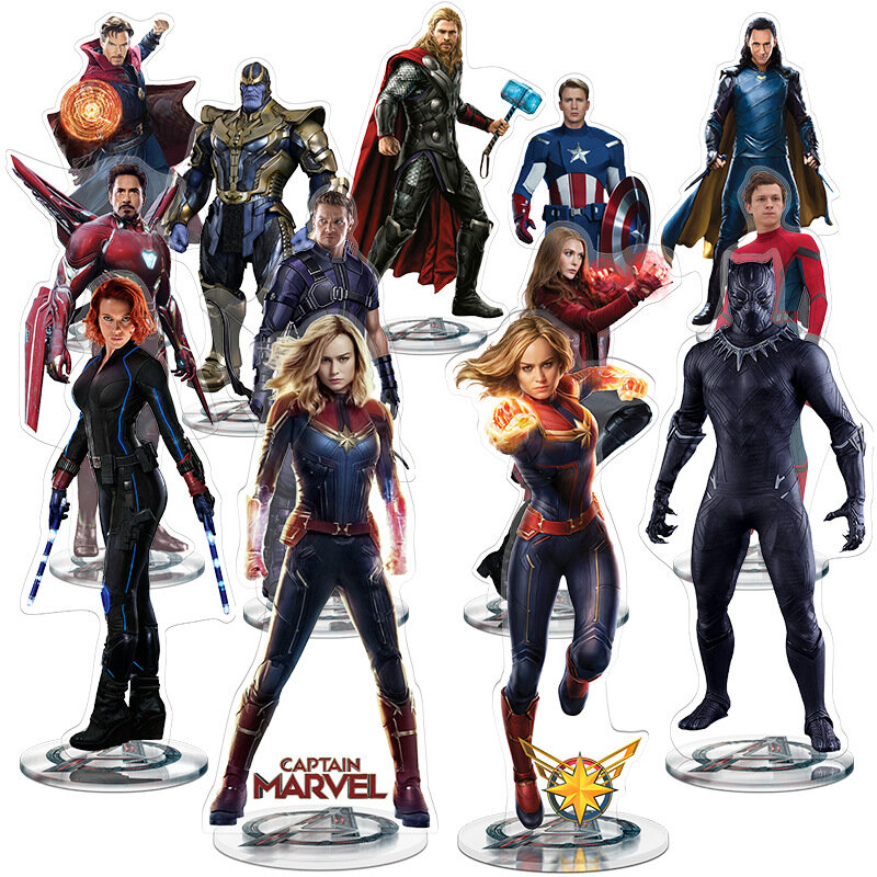 21 cm vengadores Endgame pantalla acrílica Capitán América Marvel Thor bruja escarlata Viuda Negra figura de acción niños juguete