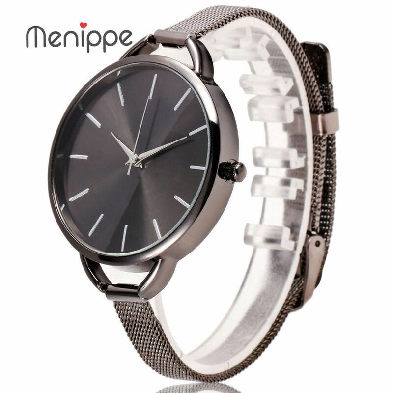 2020 neue Marke Menippe Relogio Feminino Uhr Frauen Uhr Edelstahl Uhren Damen Mode Beiläufige Uhr Quarz Armbanduhr