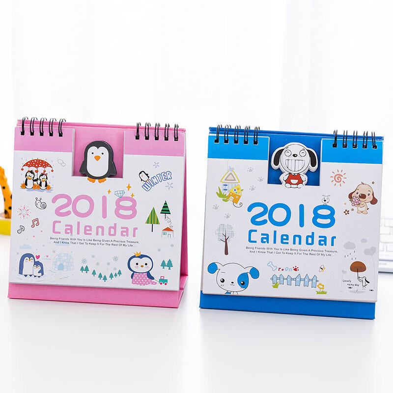 Decoração de escritório com calendário para ano 2017-2018, decoração elegante, mesa, calendário pequeno, escritório