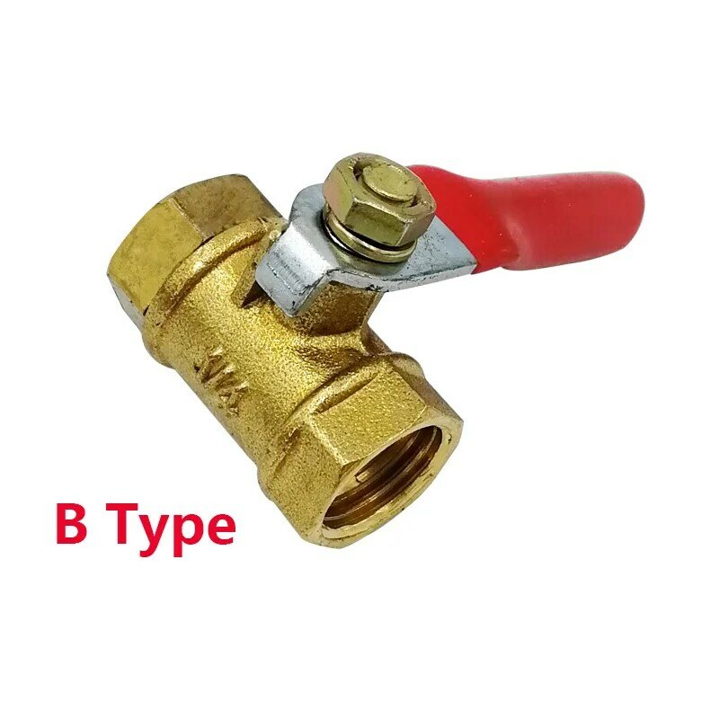 Water pipe brass ball valve 1/4 "toilet turn off water brass ball valve straight 1/4 pipe."