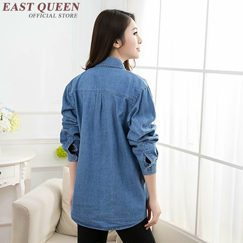 Fashion denim shirt female women shirt 2018 shirt women jeans long sleeve female blouses plus size S-4XL NN0351 CQ