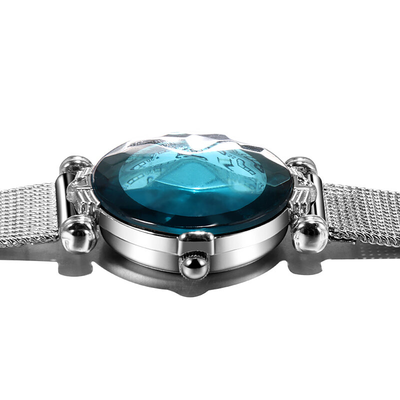 トップブランドの女性の高級幾何表面腕時計ファッション鋼メッシュ女性の腕時計腕時計女性時計 Montre ファム